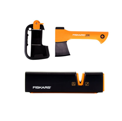 Fiskars Set de cheminée X5 K40 + Aiguiseur ( 1025441 )