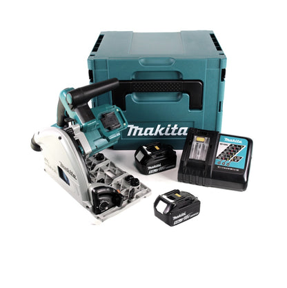 Makita DSP 600 RT scie plongeante sur batterie 36V (2x18V) 165 mm brushless + 2x batterie 5,0Ah + chargeur