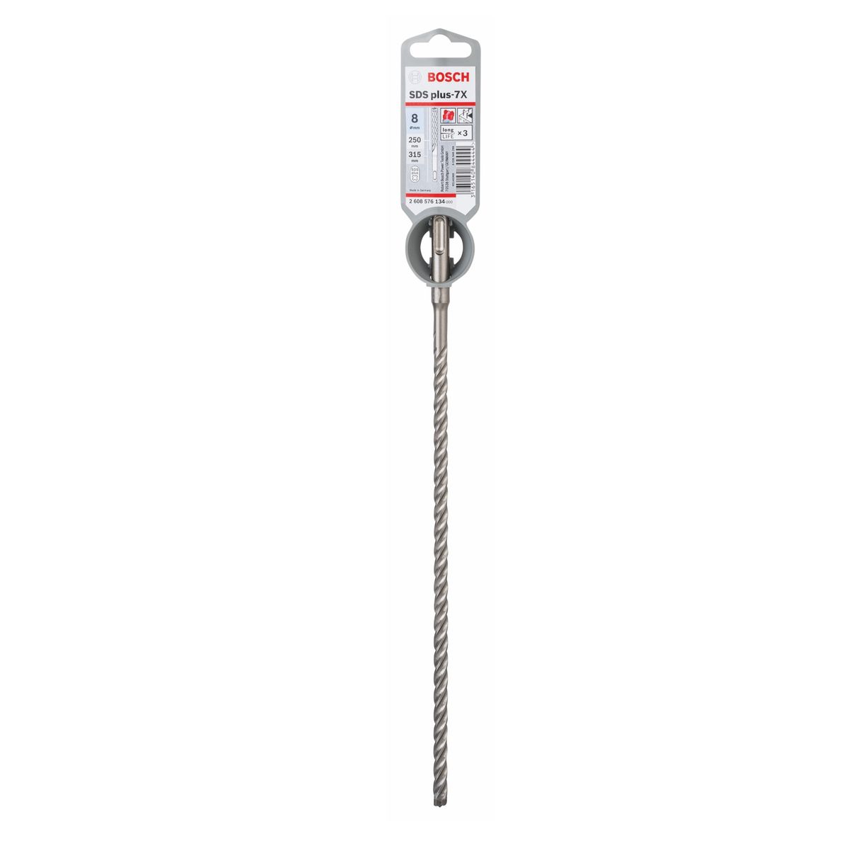 Bosch SDS-plus 7X Foret en carbure 8x250x315mm, certifié PGM (2608576134)