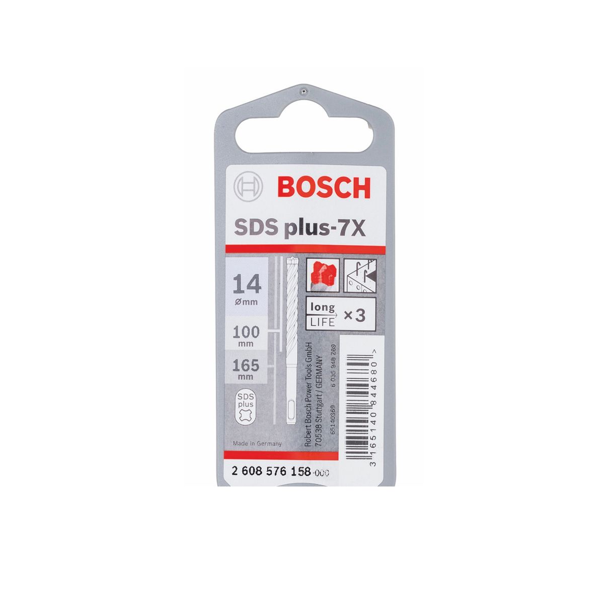 Bosch SDS-plus 7X Foret en carbure 14x100x165mm, certifié PGM ( 2608576158 )