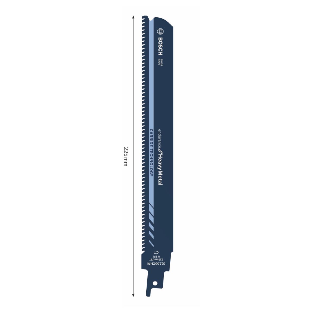 Bosch S 1155 EHM Lame de scie sabre Endurance for Heavy Metal - 225x25x1,25mm, durée de vie extra longue (2608653182)