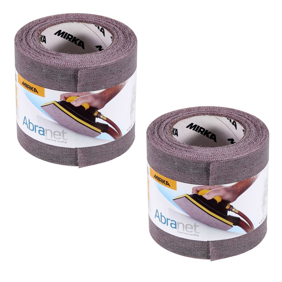 Mirka ABRANET 2x rouleau de papier de verre 115mm x 10m P120 rouleau de ponçage Velcro (2x 545BY001123R)