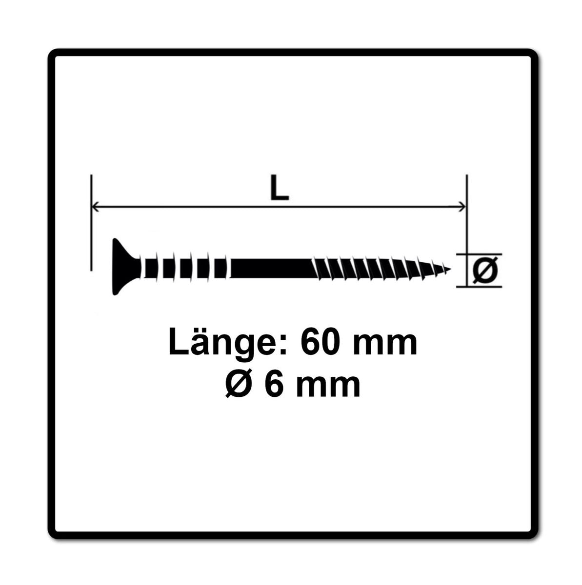 SPAX Vis réglable 6,0x60 mm, 100 pièces avec rainures d'entrainement, tête plate T-STAR Plus 4Cut WIROX  ( 161010600603 )