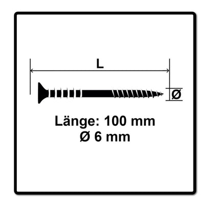 SPAX Justierschraube 6,0x100 mm 100 Stück ( 161010601005 ) Justiergewinde mit Halterillen Flachkopf T-STAR Plus 4Cut WIROX