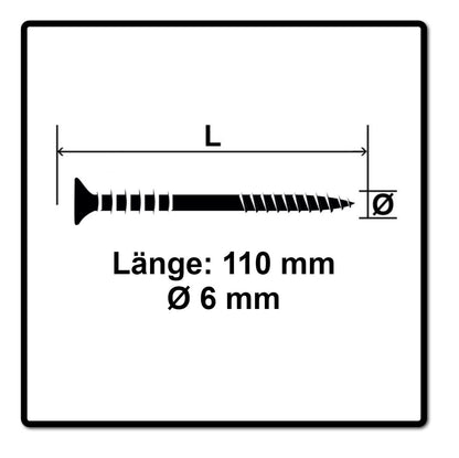 SPAX Justierschraube 6,0x110 mm 100 Stück ( 161010601105 ) Justiergewinde mit Halterillen Flachkopf T-STAR Plus 4Cut WIROX - Toolbrothers