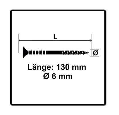 SPAX Justierschraube 6,0x130 mm 100 Stück ( 161010601305 ) Justiergewinde mit Halterillen Flachkopf T-STAR Plus 4Cut WIROX - Toolbrothers