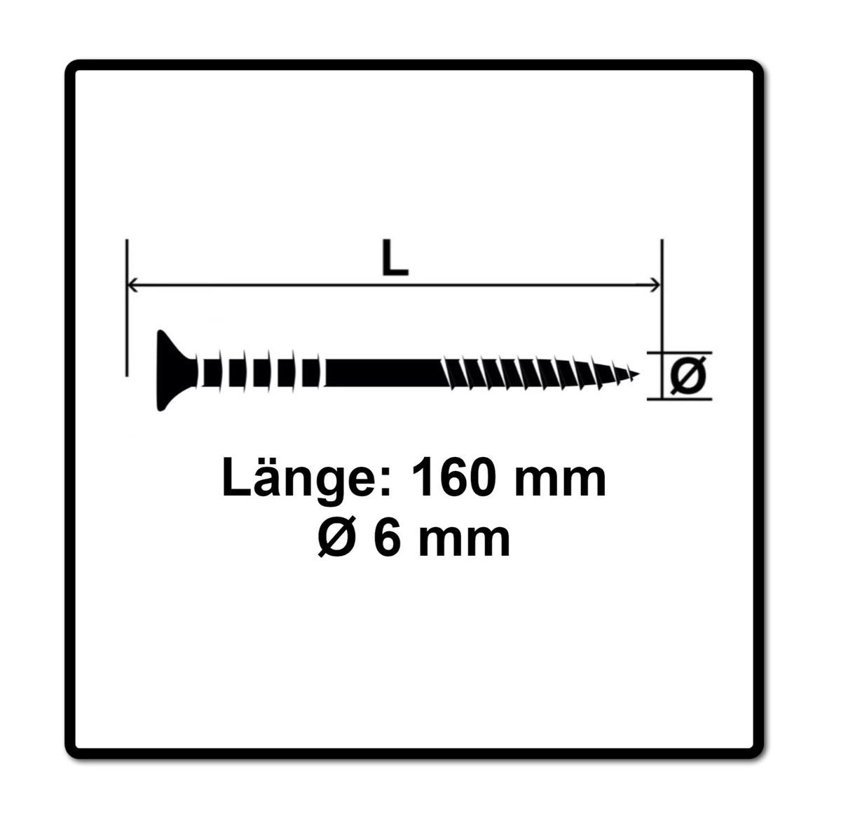 SPAX Vis réglable 6,0x160 mm, 100 pièces avec rainures d'entrainement, tête plate T-STAR Plus 4Cut WIROX ( 161010601605 )