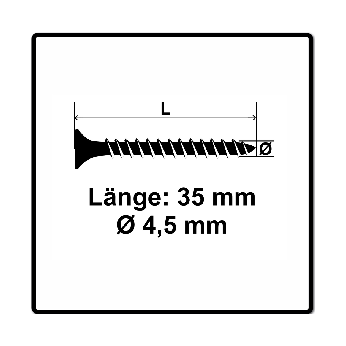 Fischer Power-Fast II FPF II Vis pour panneaux de particules 4,5x35 mm - tête fraisée Torx, filetage total, zingué et passivé bleu - 200 pcs. (670258)