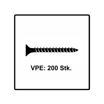 Fischer Power-Fast II FPF II Vis pour panneaux de particules 4,5x35 mm - tête fraisée Torx, filetage total, zingué et passivé bleu - 200 pcs. (670258)