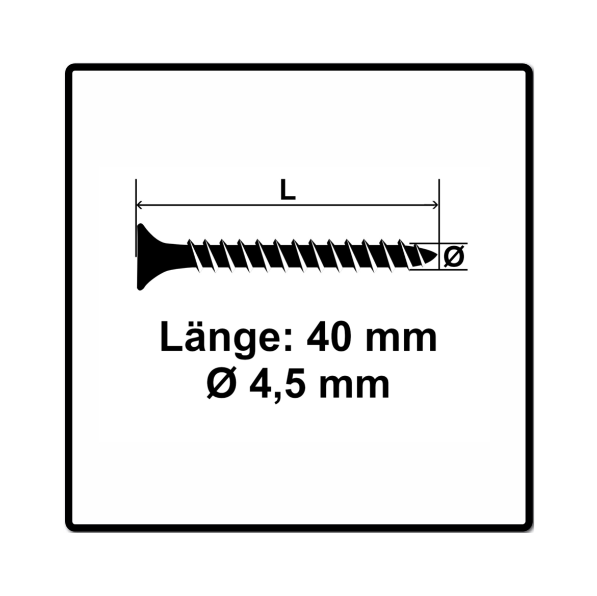 Fischer Power-Fast II FPF II Vis pour panneaux de particules 4,5x40 mm - tête fraisée Torx, filetage total, zingué et passivé bleu - 200 pcs. (670260)