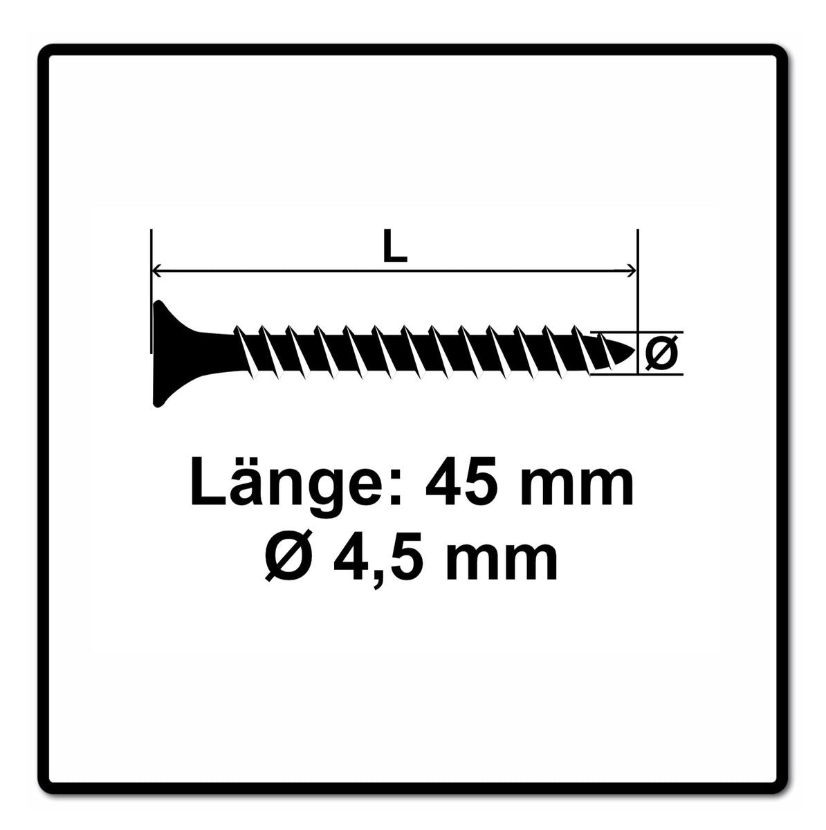 Vis pour panneaux d'aggloméré Fischer Power-Fast II FPF II 4,5x45 mm 500 pièces (670263) tête fraisée avec filetage complet Torx, galvanisées, passivée bleue