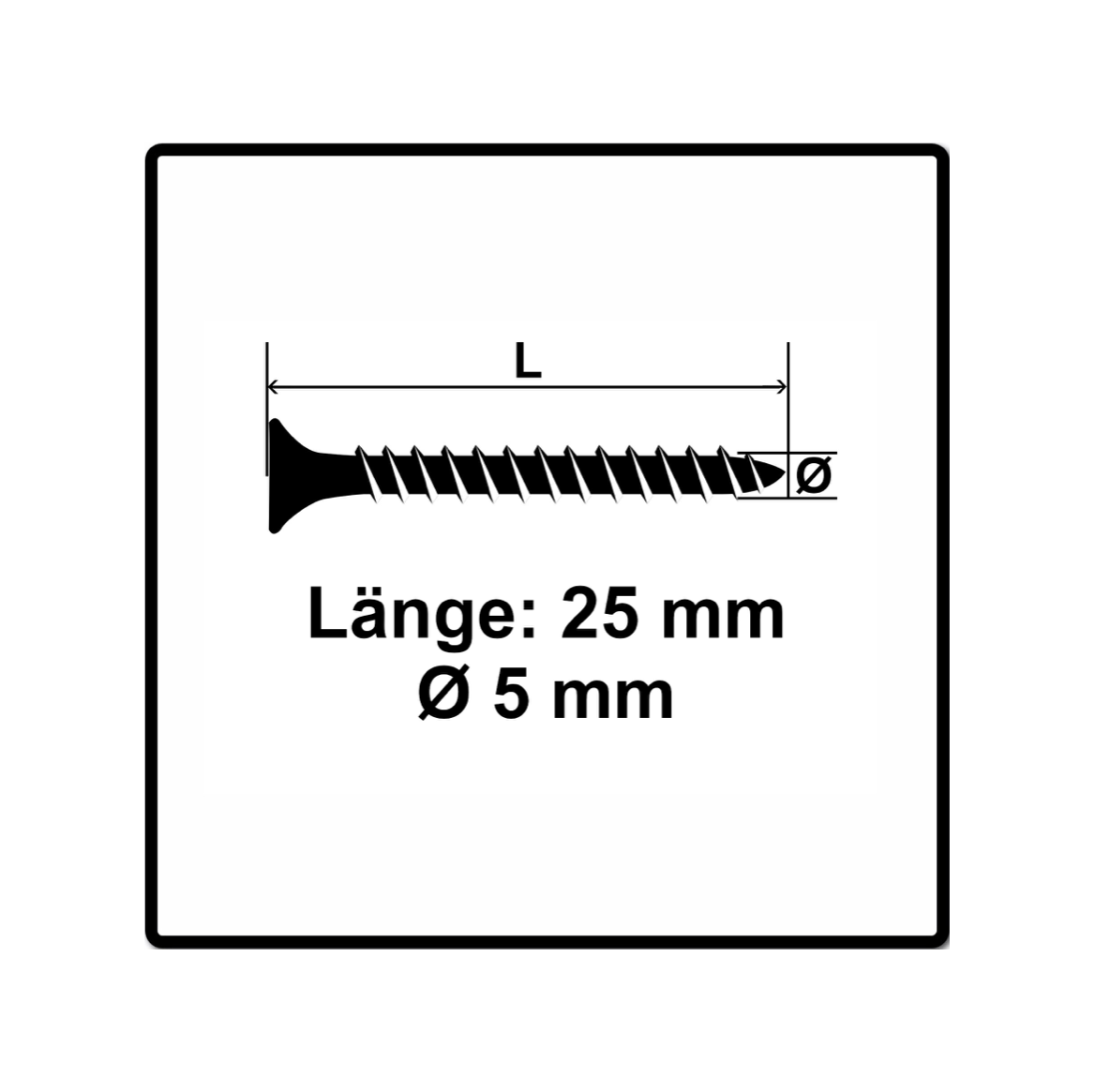 Fischer Power-Fast II FPF II Vis à bois aggloméré 5,0x25mm, 500 pcs. Tête fraisée avec empreinte Torx, filetage total, zingué et passivé bleu (670639)