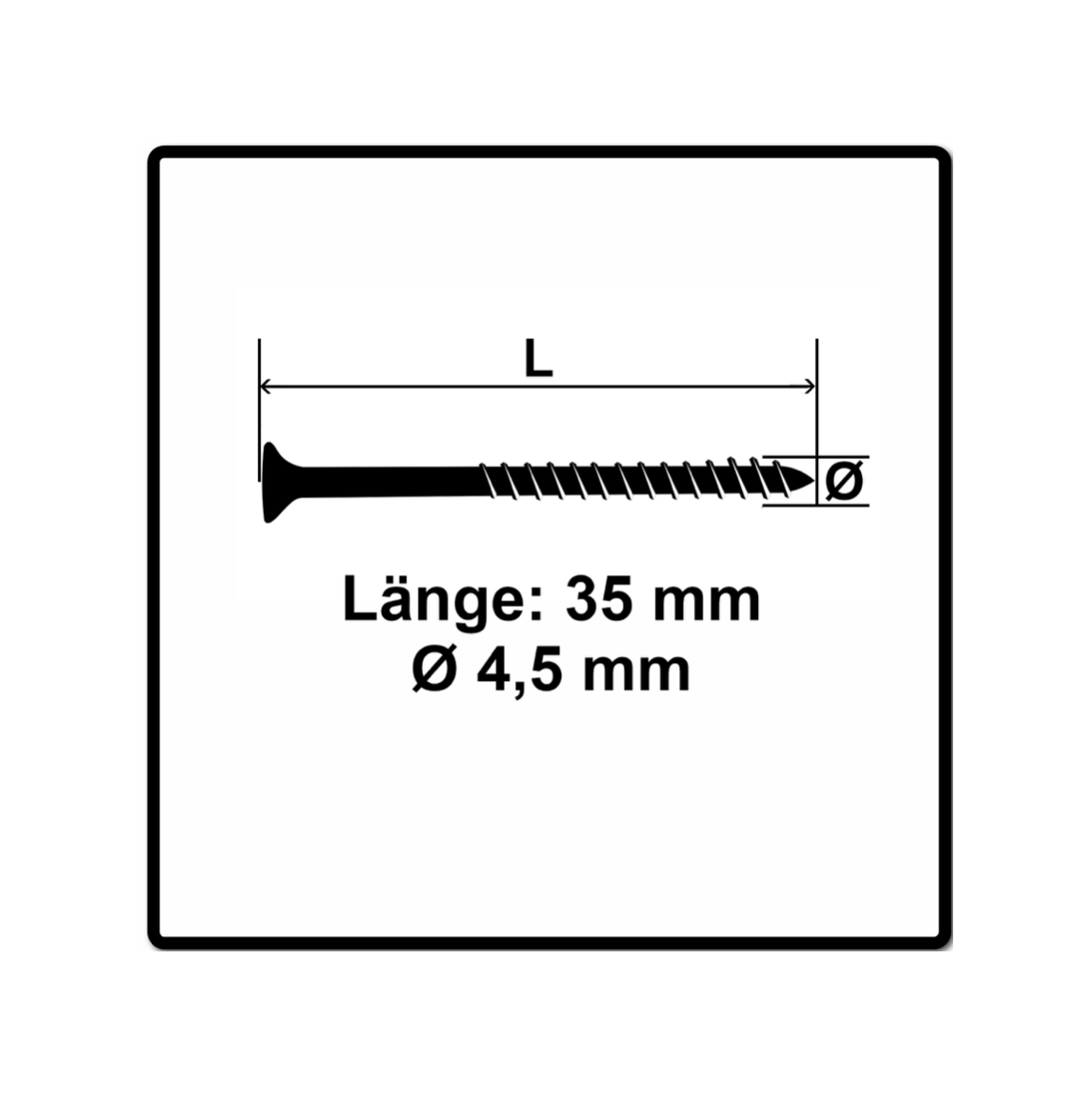 Fischer Power-Fast II FPF II Vis à bois aggloméré 4,5x35mm,Tête fraisée, Torx, Filetage total, Zingué blanc, Passivé bleu, 200pcs. (670266)