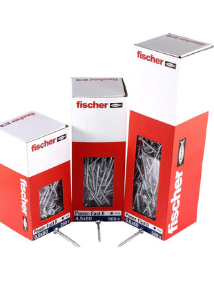 Fischer Power-Fast II FPF II Vis à bois aggloméré 4,5x70mm, Tête fraisée, Torx, Filetage partiel, Zingué et passivé bleu, 500 pcs. (670277)