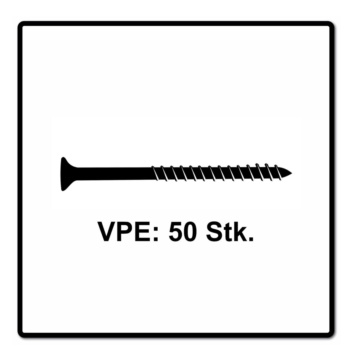 Fischer Power-Fast II FPF II Vis à bois aggloméré 5,0x100 mm, Tête fraisée, Torx, Filetage partiel, Zingué et passivé bleu, 50 pcs. (670672)