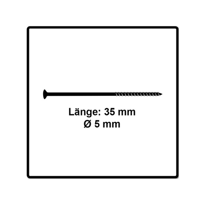 Fischer Power-Fast II FPF II Vis à bois aggloméré 5,0x35mm, 200 pcs. Tête fraisée avec empreinte Torx, filetage partiel, zingué et passivé bleu (670370)