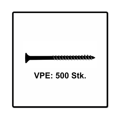 Fischer Power-Fast II FPF II Spanplattenschraube 5,0x50 mm 500 Stück ( 670377 ) Senkkopf mit Torx Teilgewinde galvanisch verzinkt, blau passiviert