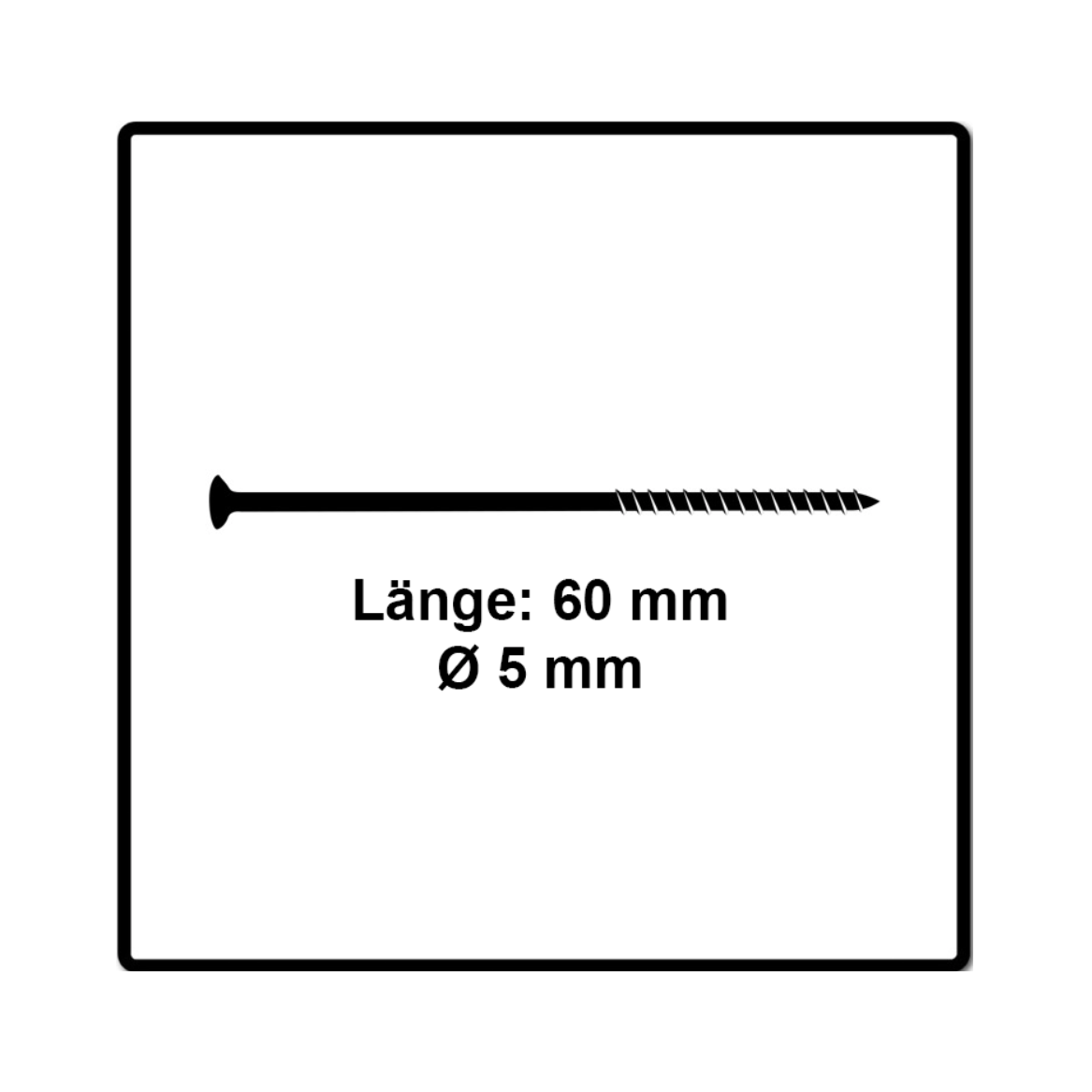 Fischer Power-Fast II FPF II Spanplattenschraube 5,0x60 mm 500 Stück ( 670379 ) Senkkopf mit Torx Teilgewinde galvanisch verzinkt, blau passiviert