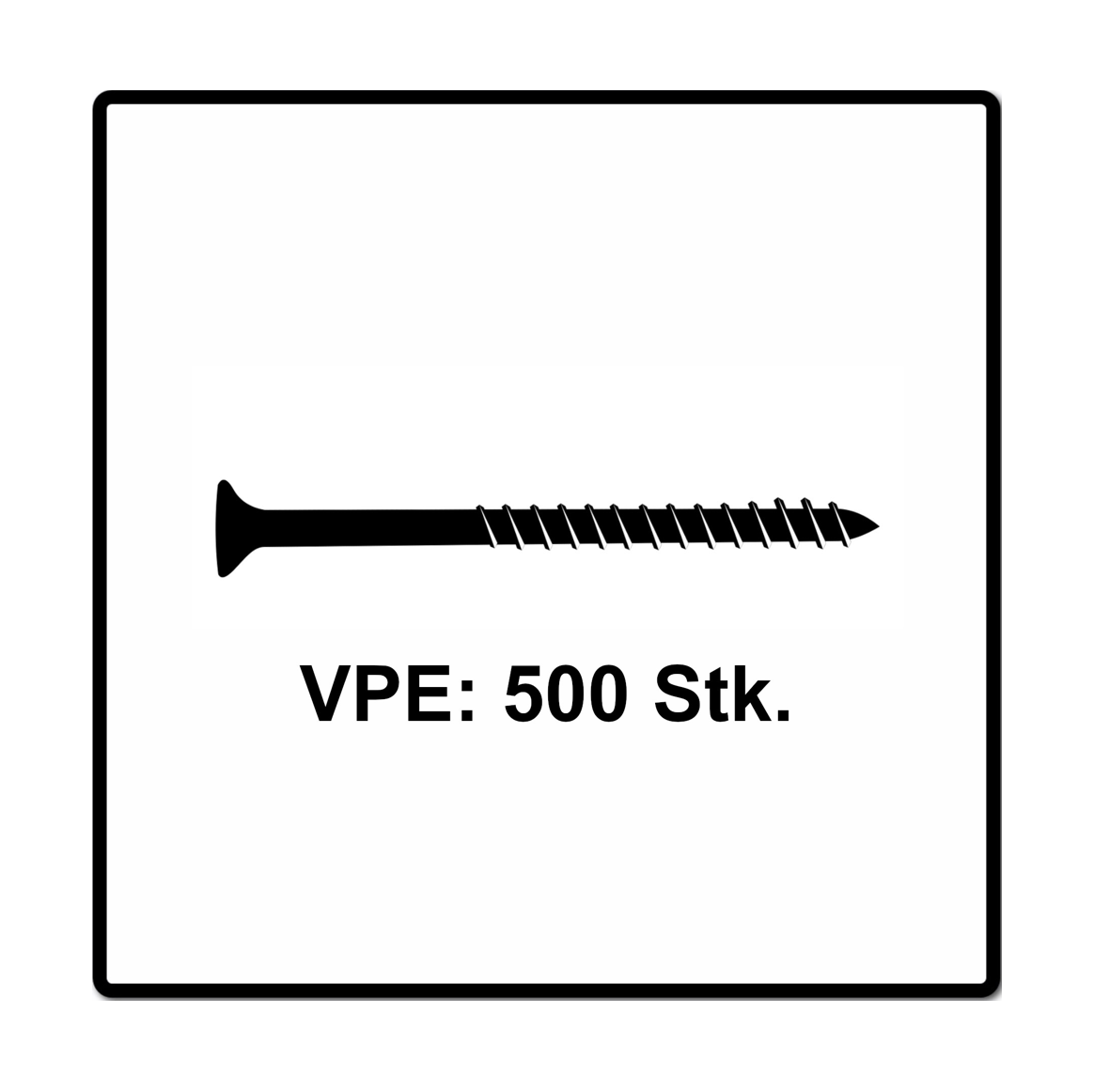 Fischer Vis pour panneaux de particules Power-Fast II FPF II 5.0x60 mm - 500 pièces (670379) tête fraisée + Filetage partiel Torx, galvanisée, passivée bleue