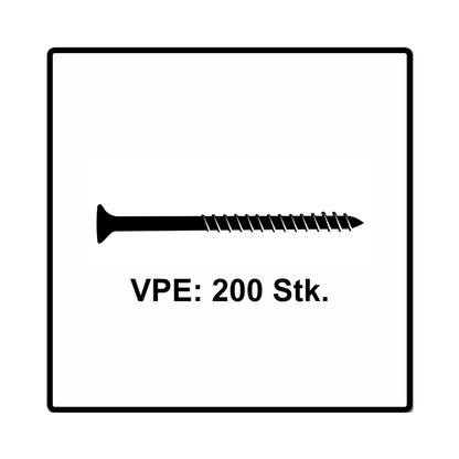 Fischer Vis pour panneaux de particules Power-Fast II FPF II 5.0x70 mm - 200 pièces (670381) tête fraisée + Filetage partiel Torx, galvanisée, passivée bleue