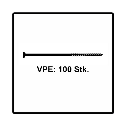 Fischer Power-Fast II FPF II Vis à bois aggloméré 6,0x110 mm,100 pcs., tête fraisée, empreinte Torx, filetage total, zingué et passivé bleu ( 670459 )