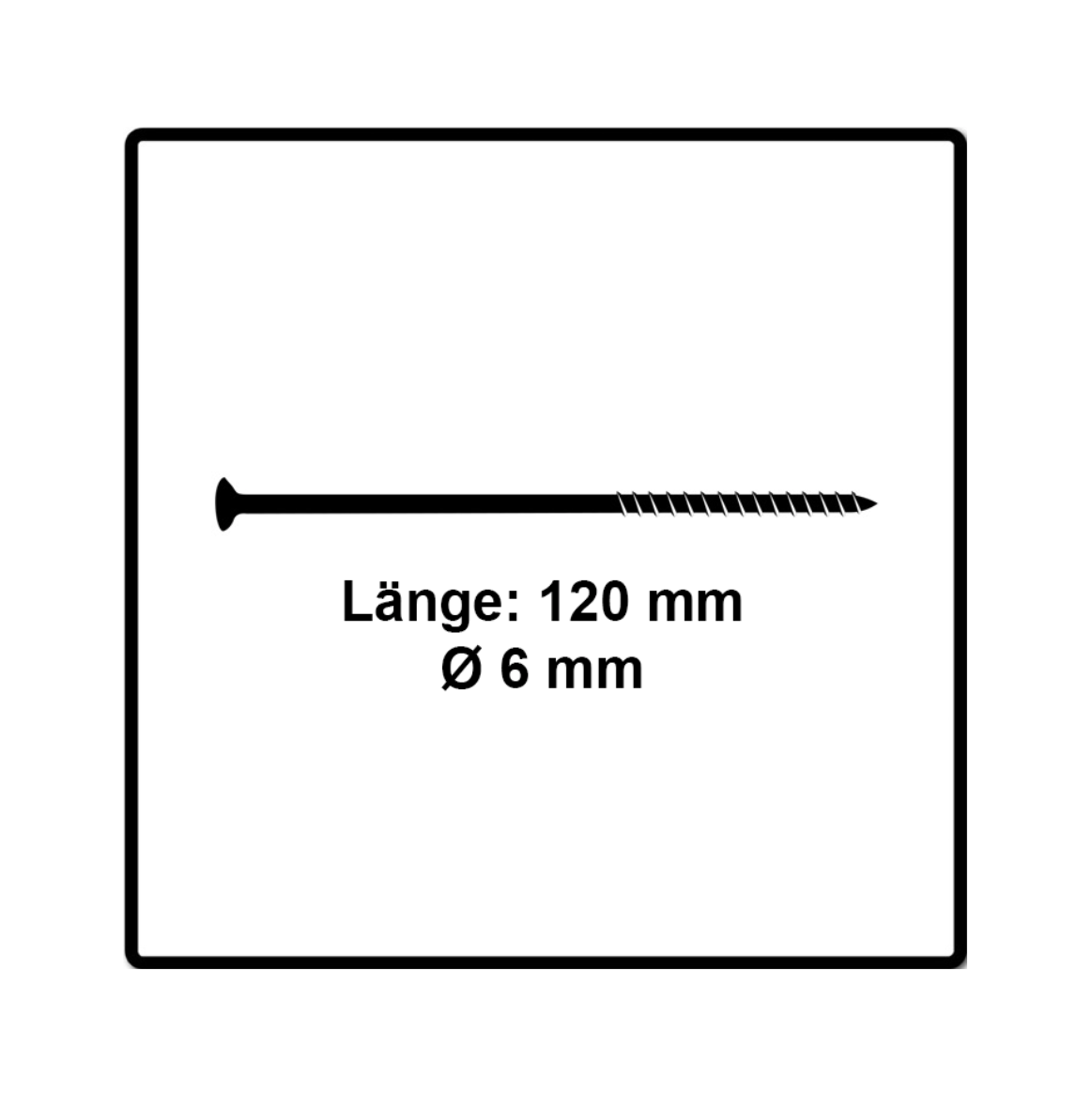 Fischer Power-Fast II FPF II Vis à bois aggloméré 6,0x120mm, Tête fraisée, Empreinte Torx, filetage total, Zingué blanc et passivé bleu - 100 pcs. (670460)