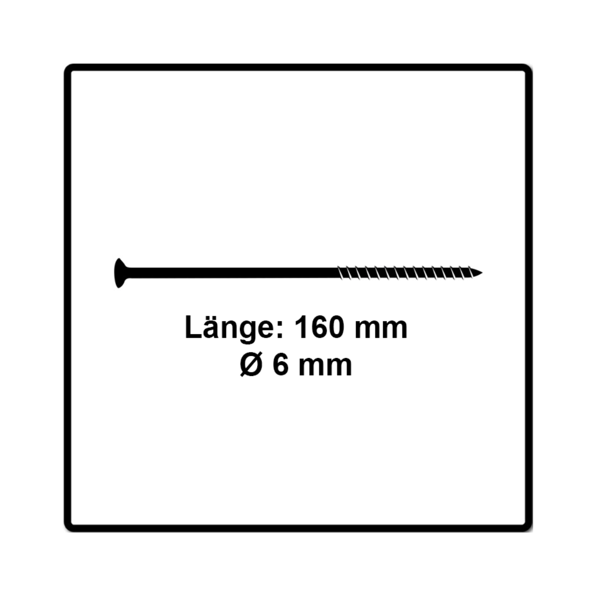 Fischer Power-Fast II FPF II Vis à bois aggloméré 6,0x180mm, Tête fraisée, Empreinte Torx ,Filetage partiel, Zingué blanc, Bleu passivé - 50 pcs. (670695)