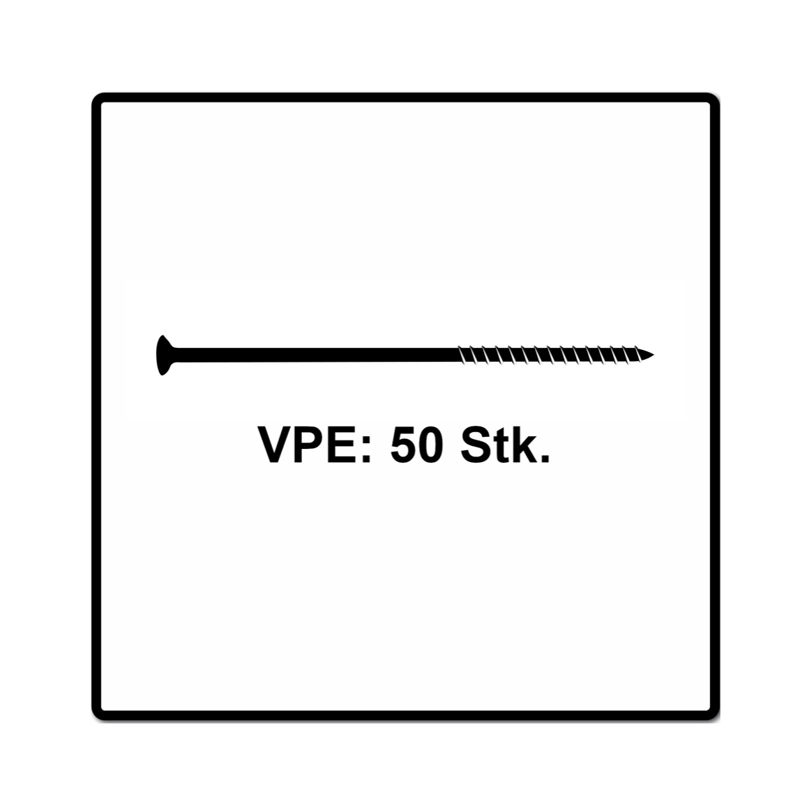 Fischer Power-Fast II FPF II Vis à bois aggloméré 6,0x180mm, Tête fraisée, Empreinte Torx ,Filetage partiel, Zingué blanc, Bleu passivé - 50 pcs. (670695)