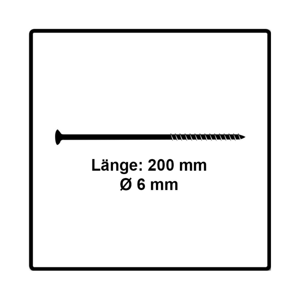 Fischer Power-Fast II FPF II Spanplattenschraube 6,0x200 mm 50 Stück ( 670696 ) Senkkopf mit Torx Teilgewinde galvanisch verzinkt, blau passiviert