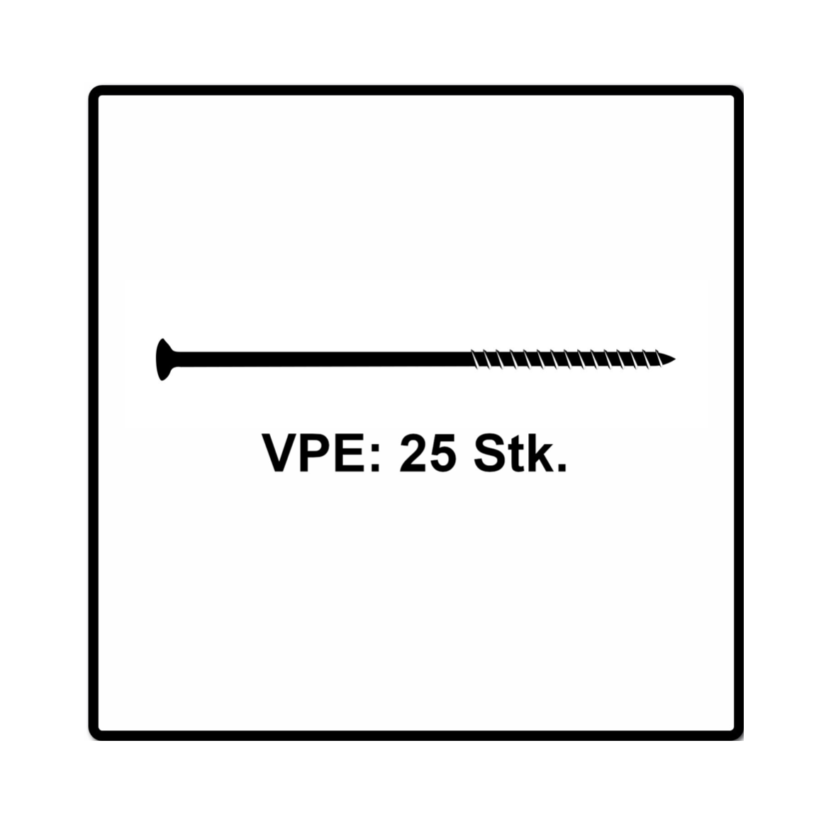 Fischer Power-Fast II FPF II Spanplattenschraube 6,0x240 mm 25 Stück ( 670468 ) Senkkopf mit Torx Teilgewinde galvanisch verzinkt, blau passiviert