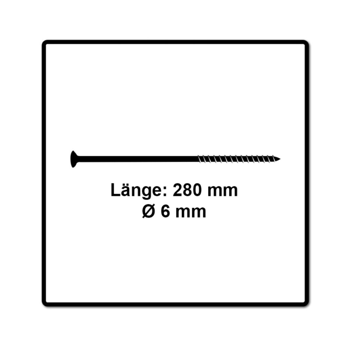 Fischer Power-Fast II FPF II Vis à bois aggloméré 6,0x280 mm, Tête fraisée avec étoile intérieure TX - Filetage partiel galvanisé - Bleu passivé, 50 pcs. ( 670473 )