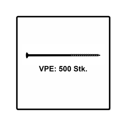 Fischer Vis pour panneaux de particules Power-Fast II FPF II 6.0x40 mm - 500 pièces (670477) tête fraisée + Filetage partiel Torx, galvanisée, passivée bleue