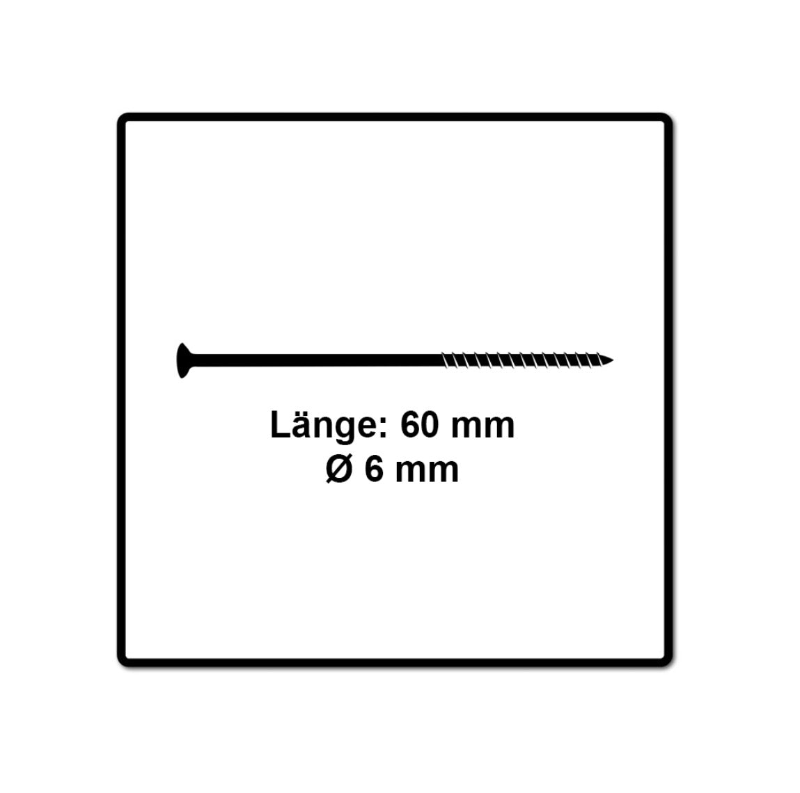 Fischer Vis pour panneaux de particules Power-Fast II FPF II 6.0x60 mm - 100 pièces (670481) tête fraisée + Filetage partiel Torx, galvanisée, passivée bleue