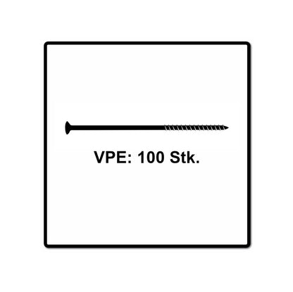 Fischer Vis pour panneaux de particules Power-Fast II FPF II 6.0x60 mm - 100 pièces (670481) tête fraisée + Filetage partiel Torx, galvanisée, passivée bleue