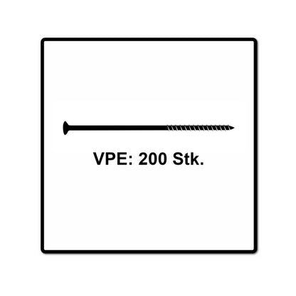 Fischer Vis pour panneaux de particules Power-Fast II FPF II 6.0x60 mm - 200 pièces (670482) tête fraisée + Filetage partiel Torx, galvanisée, passivée bleue