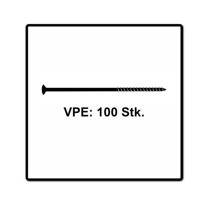 Fischer Vis pour panneaux de particules Power-Fast II FPF II 6.0x70 mm - 100 pièces (670483) tête fraisée + Filetage partiel Torx, galvanisée, passivée bleue