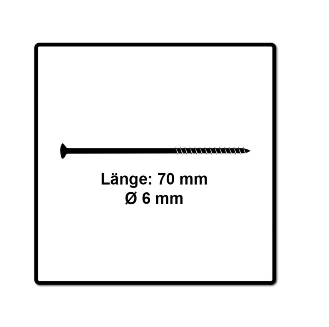 Fischer Vis pour panneaux de particules Power-Fast II FPF II 6.0x70 mm - 200 pièces (670484) tête fraisée + Filetage partiel Torx, galvanisée, passivée bleue