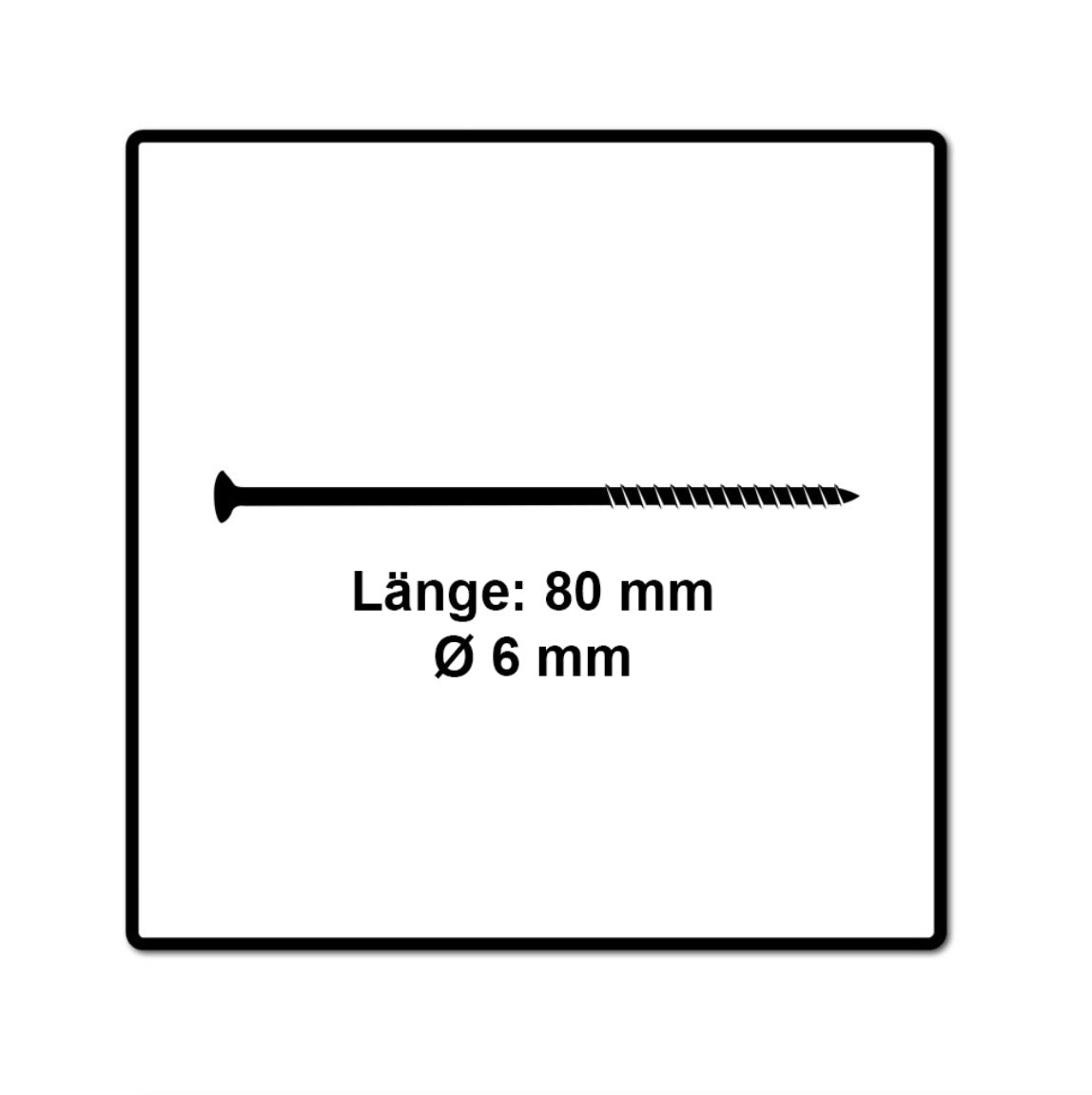 Fischer Power-Fast II FPF II Spanplattenschraube 6,0x80 mm 100 Stück ( 670485 ) Senkkopf mit Torx Teilgewinde galvanisch verzinkt, blau passiviert