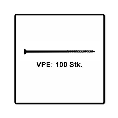 Fischer Vis pour panneaux de particules Power-Fast II FPF II 6.0x80 mm - 100 pièces (670485) tête fraisée + Filetage partiel Torx, galvanisée, passivée bleue