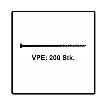 Fischer Vis pour panneaux de particules Power-Fast II FPF II 6.0x90 mm - 200 pièces (670647) tête fraisée + Filetage partiel Torx, zinguée, passivée bleue