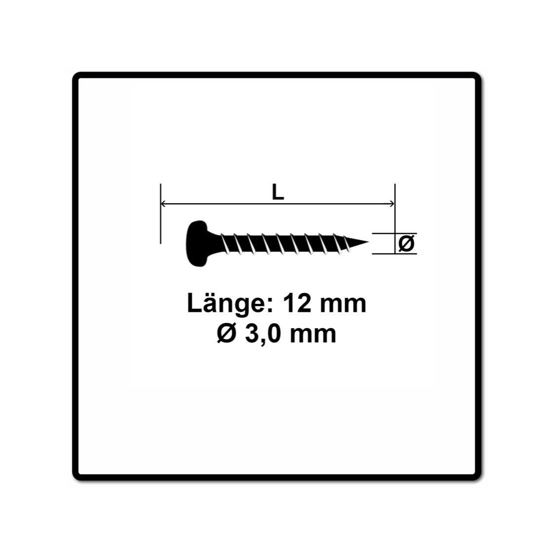 Fischer Power-Fast II FPF II Vis à bois aggloméré 3,0x12mm, Tête ronde, Torx , Filetage complet, Zingué blanc, Passivé bleu, 200pcs. (670056)