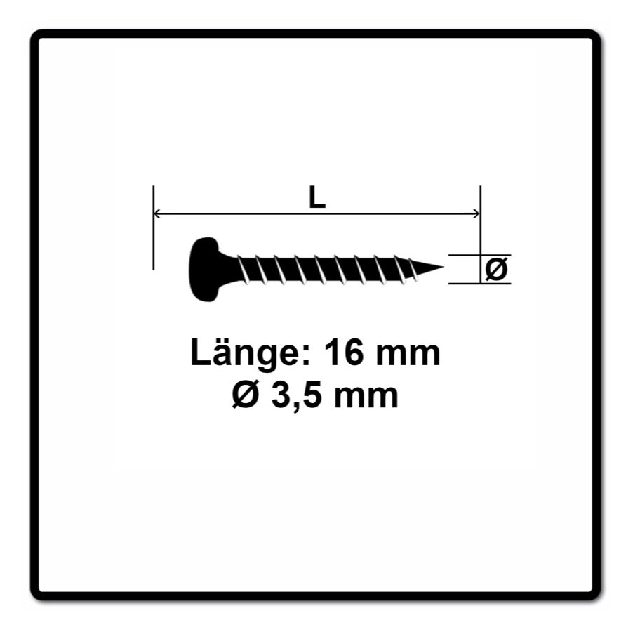 Fischer Power-Fast II FPF II Vis à bois aggloméré 3,5x16mm,Tête ronde, Torx , Filetage total, Zingué blanc, Passivé bleu, 200pcs. (670099)