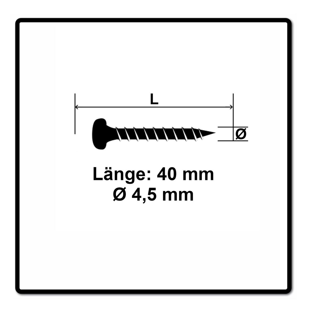 Fischer Power-Fast II FPF II Vis à bois aggloméré 4,5x40mm,Tête fraisée, Torx, Filetage total, Zingué blanc, Passivé bleu, 200 pcs. (670332)