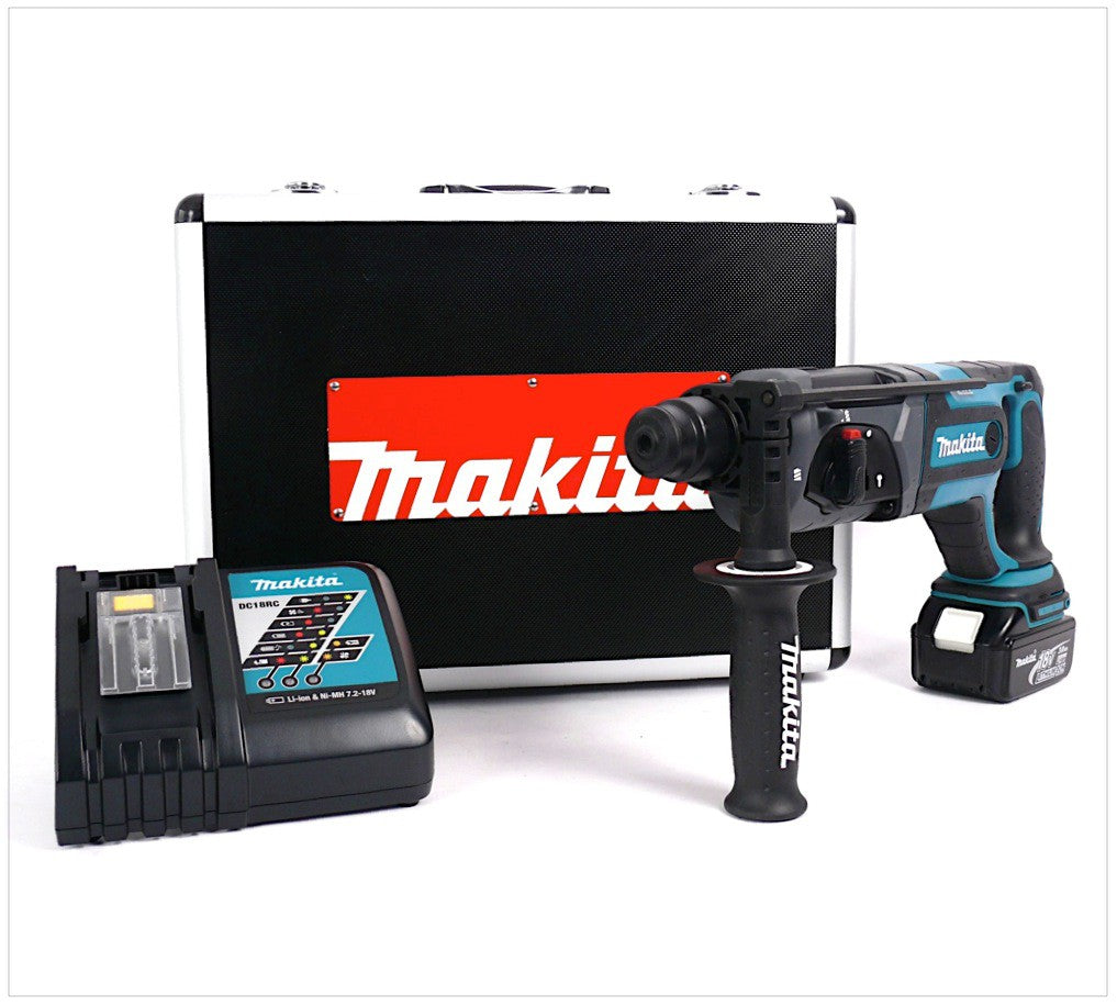 Makita BHR 241 18 V Li-ion Akku Kombi Bohrhammer SET inkl 1x BL1830 B Akku + DC 18 RC Ladegerät + Koffer - Toolbrothers