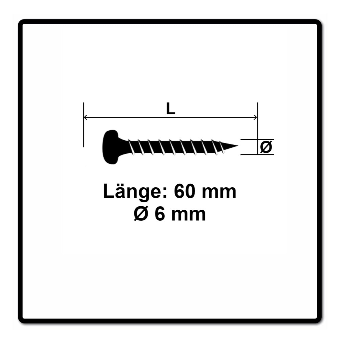 Fischer Power-Fast II FPF II Spanplattenschraube 6,0x60 mm 50 Stück ( 670532 ) Pan Head mit Torx Vollgewinde galvanisch verzinkt, blau passiviert