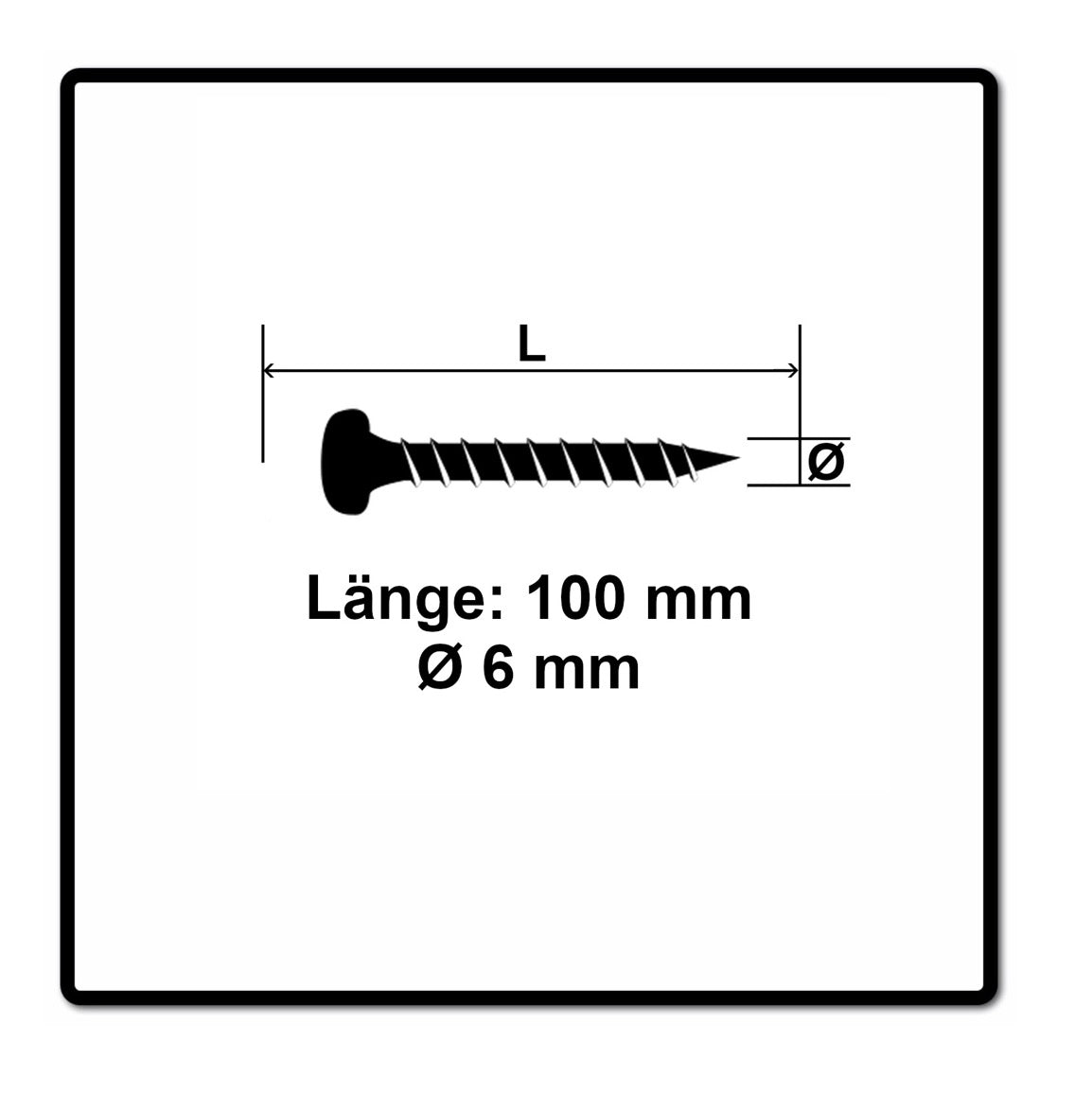 Fischer Power-Fast II FPF II Spanplattenschraube 6,0x100 mm 25 Stück ( 670533 ) Pan Head mit Torx Teilgewinde galvanisch verzinkt, blau passiviert