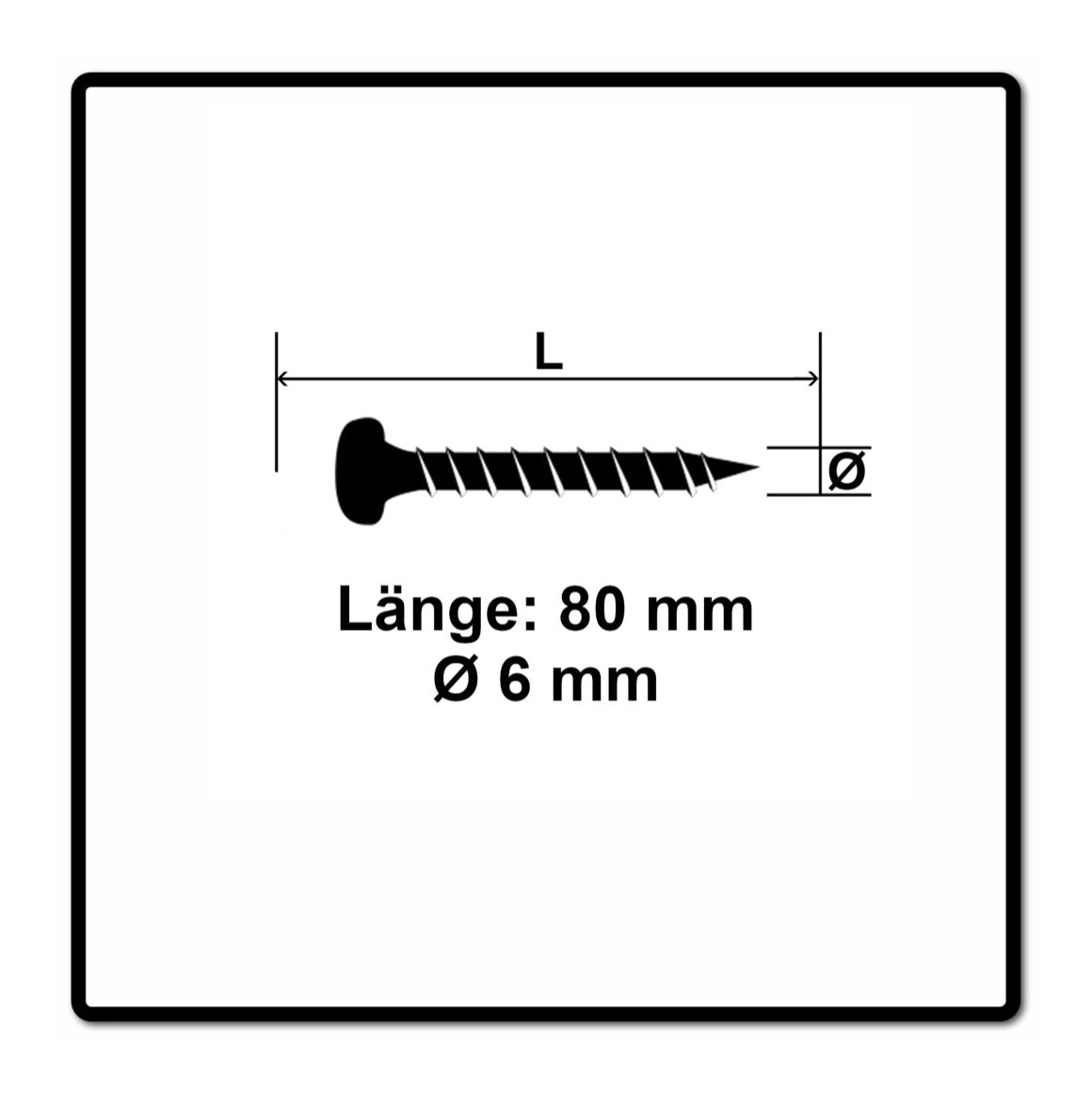 Fischer Vis pour panneaux de particules Power-Fast II FPF II 6.0x80 mm - 50 pièces (670534) Tête cylindrique + Filetage partiel Torx, zinguée, passivée bleue