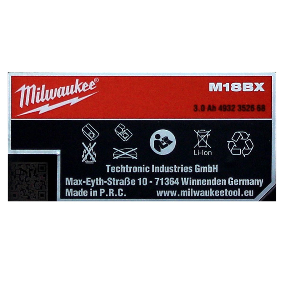 Kit de démarrage de batterie Milwaukee M18NRG-301 18V avec batterie M18 BX B3 3,0Ah + chargeur M12-18C