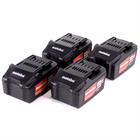 Metabo Set de batterie : 4x Batteries Li-Power 4,0 Ah 18 V CAS Li-Ion - indicateur de capacité de charge (4x 625591000)