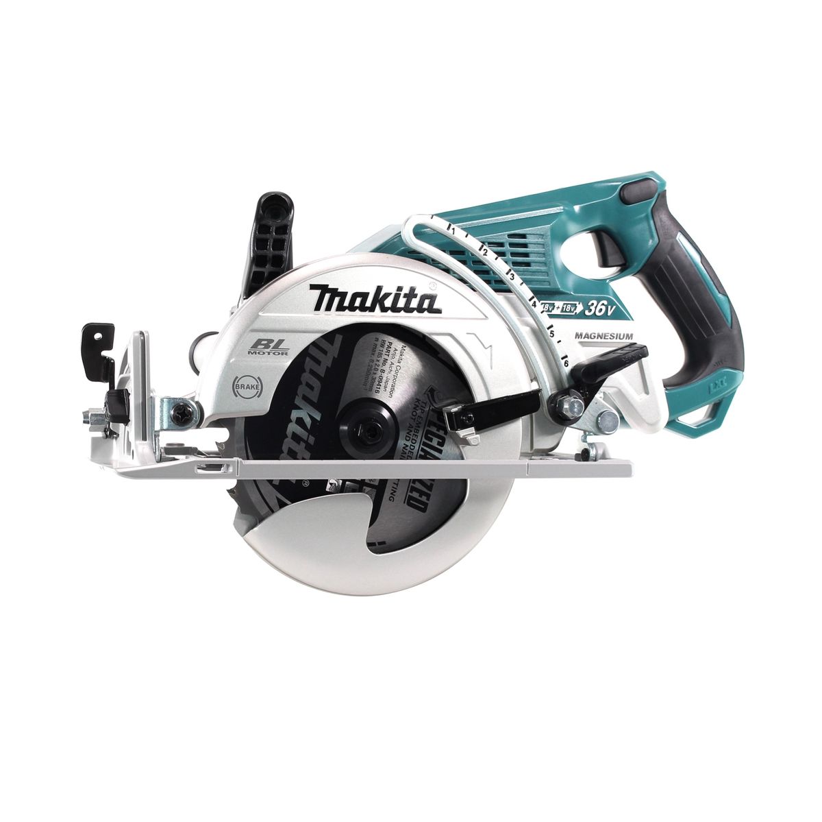 Makita DRS 780 F Akku Handkreissäge 36V ( 2x18V ) 185 mm Brushless + 2x Akku 3,0Ah - ohne Ladegerät - Toolbrothers